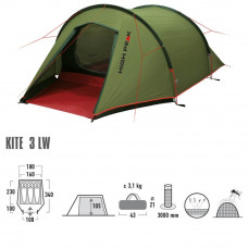 Палатка High Peak Kite 3 LW Pesto/Red (10344)