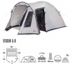 Палатка High Peak Tessin 5.0 Nimbus Grey (10228)