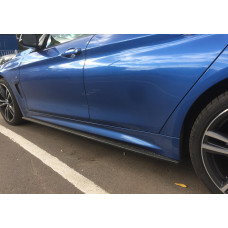Накладки на пороги (лезвия) BMW 4 F32/F33/F36 M-Performance (крашеные, цвет черный глянец)