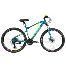 Велосипед 27.5" Optimabikes F-1 AM 14G DD рама-18" Al бирюзово-желтый 2019 (OPS-OP-27.5-031)