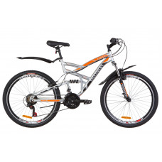 Велосипед 26" Discovery CANYON AM2 14G Vbr рама-19" St серо-оранжевый (м) с крылом Pl 2019 (OPS-DIS-26-212)