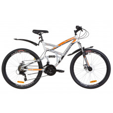 Велосипед 26" Discovery CANYON AM2 14G DD рама-19" St серо-оранжевый (м) с крылом Pl 2019 (OPS-DIS-26-193)