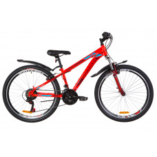 Велосипед 26" Discovery TREK AM 14G DD рама-13" St красный акцент с синим с крылом Pl 2019 (OPS-DIS-26-159)