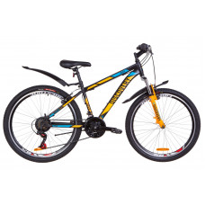 Велосипед 26" Discovery TREK AM 14G Vbr рама-13" St черно-оранжевый с синим (м) с крылом Pl 2019 (OPS-DIS-26-168)