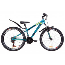 Велосипед 26" Discovery TREK AM 14G Vbr рама-13" St малахитовый с желтым (м) с крылом Pl 2019 (OPS-DIS-26-172)