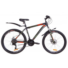 Велосипед 26" Discovery TREK AM 14G DD рама-18" St черно-оранжевый хаки (м) с крылом Pl 2019 (OPS-DIS-26-164)