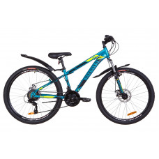 Велосипед 26" Discovery TREK AM 14G DD рама-13" St малахитовый с желтым (м) с крылом Pl 2019 (OPS-DIS-26-160)