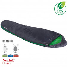 Спальный мешок High Peak Lite Pak 800/+8°C Anthra/Green Left (23272)